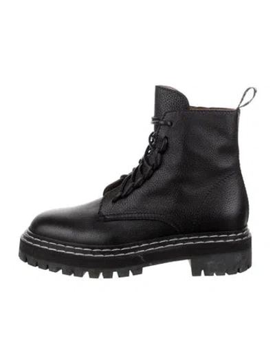 Pre-owned Proenza Schouler Leather Lace-up Boots In Black