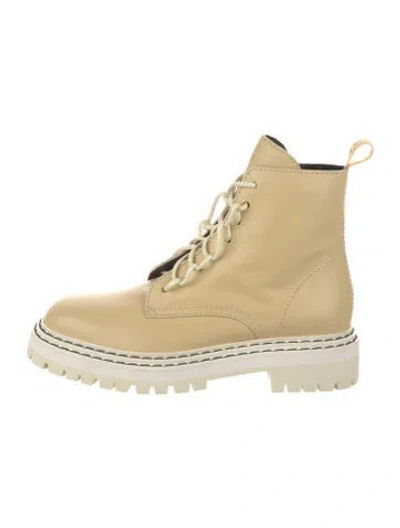 Pre-owned Proenza Schouler Leather Lace-up Boots In Yellow