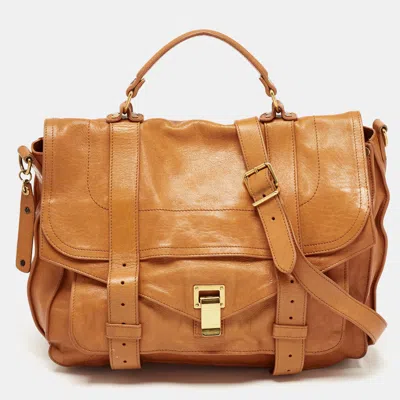 Proenza Schouler Leather Large Ps1 Top Handle Bag In Brown