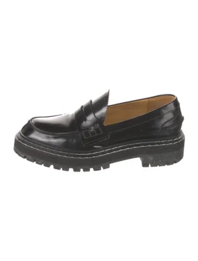 Pre-owned Proenza Schouler Leather Loafers In Black