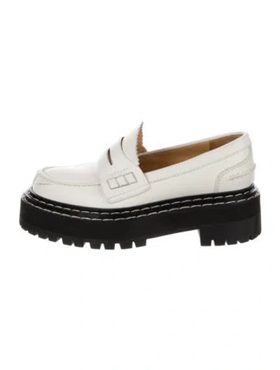 Pre-owned Proenza Schouler Leather Loafers In White