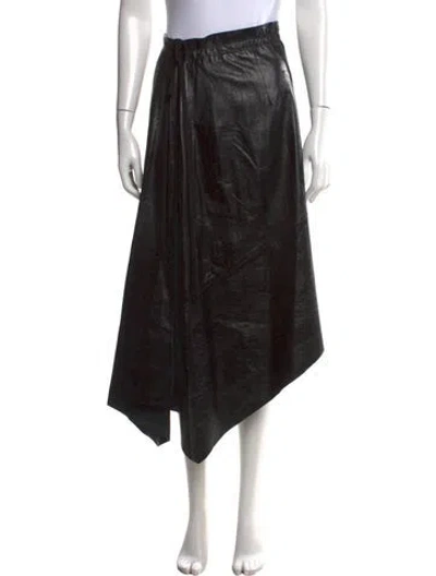 Pre-owned Proenza Schouler Leather Midi Length Skirt In Black