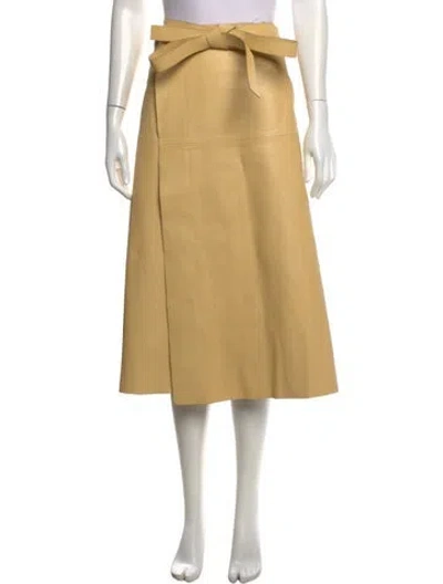 Pre-owned Proenza Schouler Leather Midi Length Skirt In Yellow