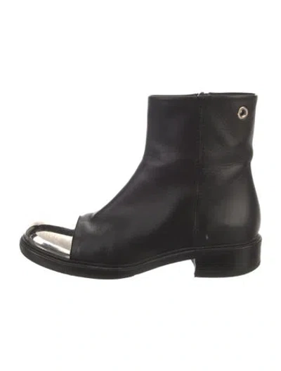 Pre-owned Proenza Schouler Leather Moto Boots In Black