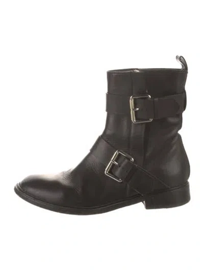 Pre-owned Proenza Schouler Leather Moto Boots In Black
