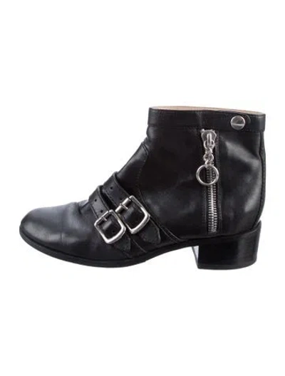 Pre-owned Proenza Schouler Leather Moto Boots In Black
