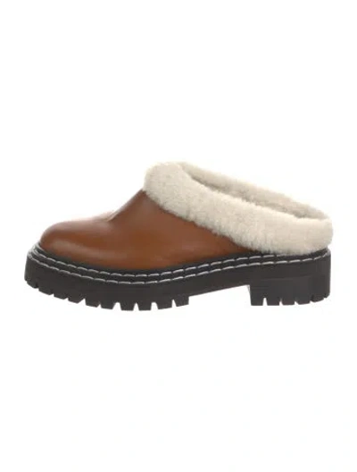 Pre-owned Proenza Schouler Leather Mules In Brown