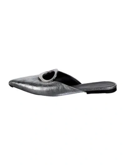 Pre-owned Proenza Schouler Leather Mules In Silver