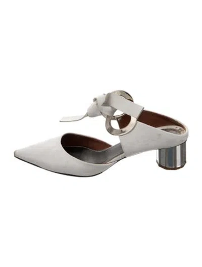 Pre-owned Proenza Schouler Leather Mules In White