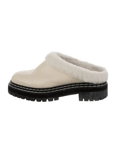Pre-owned Proenza Schouler Leather Mules In White