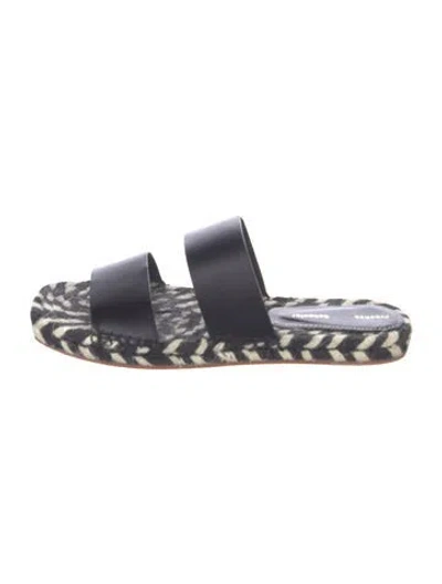 Pre-owned Proenza Schouler Leather Patterned Slides In Black