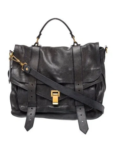 Pre-owned Proenza Schouler Leather Ps1 Satchel Large In Black