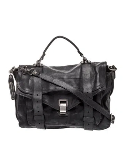 Pre-owned Proenza Schouler Leather Ps1 Satchel Medium In Black