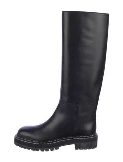 Pre-owned Proenza Schouler Leather Rain Boots In Black