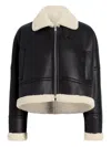 Proenza Schouler Alya Lamb Shearling Oversized Aviator Jacket In Black