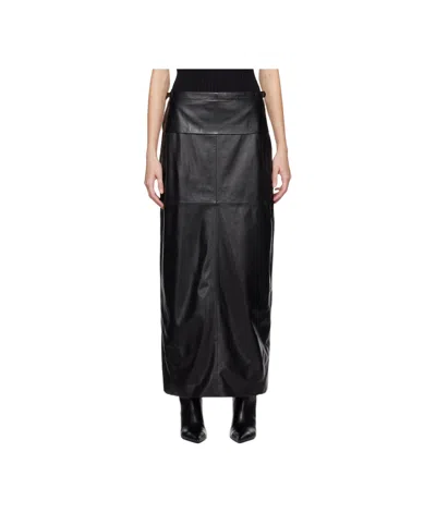 Proenza Schouler Leather Skirt With Slit In Black