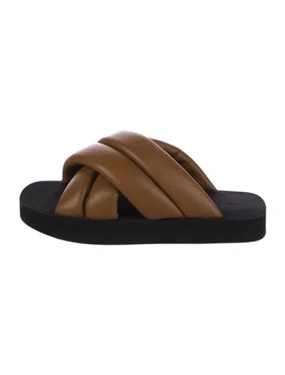 Pre-owned Proenza Schouler Leather Slides In Brown