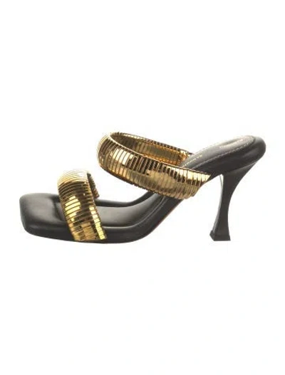 Pre-owned Proenza Schouler Leather Slides In Gold