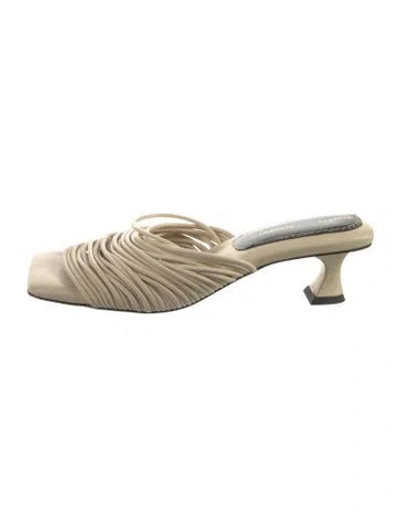 Pre-owned Proenza Schouler Leather Slides In Neutral