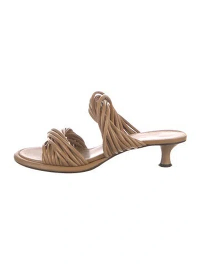 Pre-owned Proenza Schouler Leather Slides In Neutral
