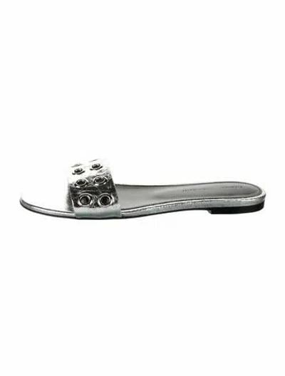 Pre-owned Proenza Schouler Leather Slides In Silver