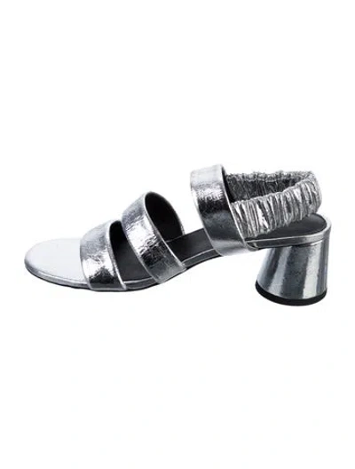 Pre-owned Proenza Schouler Leather Slides In Silver
