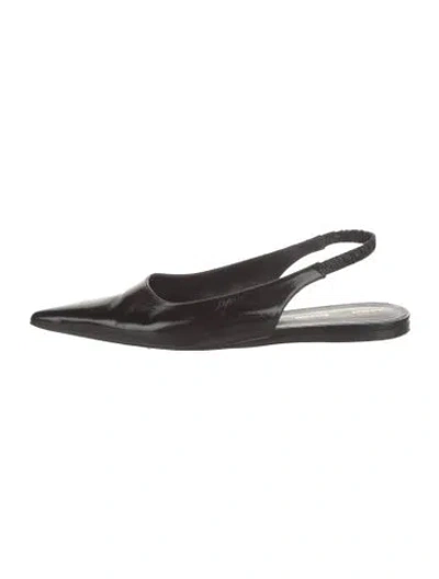 Pre-owned Proenza Schouler Leather Slingback Flats In Black