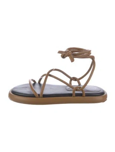 Pre-owned Proenza Schouler Leather Slingback Flats In Brown