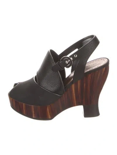 Pre-owned Proenza Schouler Leather Slingback Pumps In Black