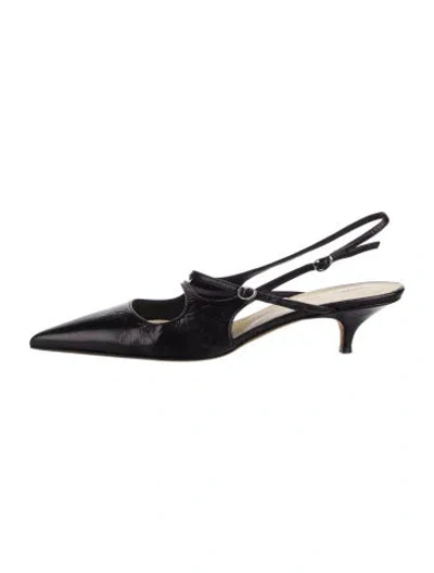 Pre-owned Proenza Schouler Leather Slingback Pumps In Black