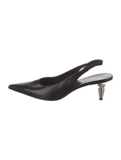 Pre-owned Proenza Schouler Leather Slingback Pumps In Black