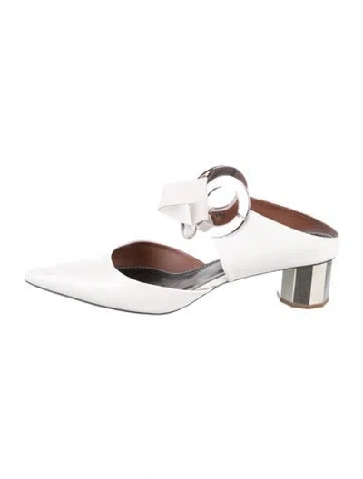 Pre-owned Proenza Schouler Leather Slingback Pumps In White
