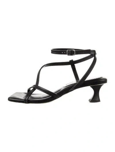 Pre-owned Proenza Schouler Leather Slingback Sandals In Black