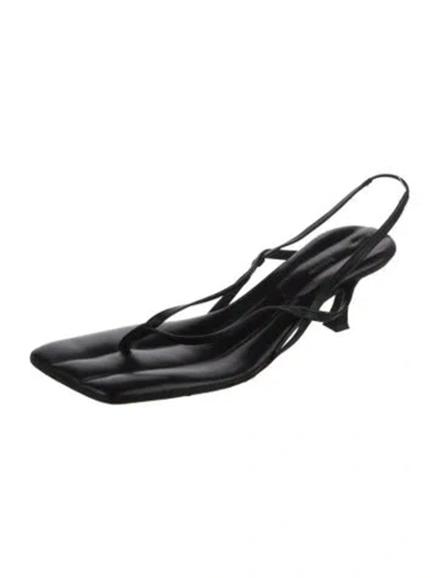 Pre-owned Proenza Schouler Leather Slingback Sandals In Black