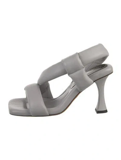 Pre-owned Proenza Schouler Leather Slingback Sandals In Gray