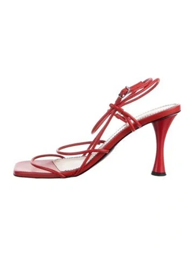 Pre-owned Proenza Schouler Leather Slingback Sandals In Red
