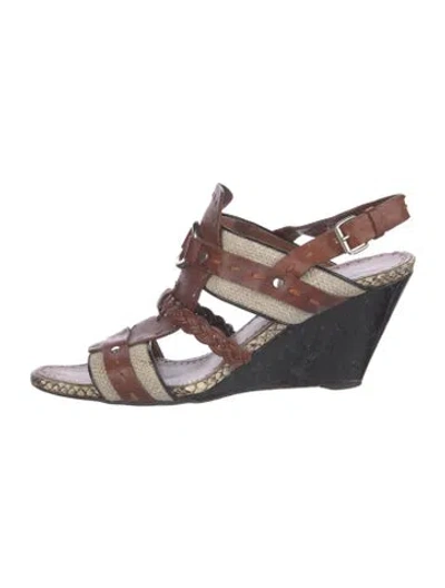 Pre-owned Proenza Schouler Leather Studded Accents Gladiator Sandals In Brown