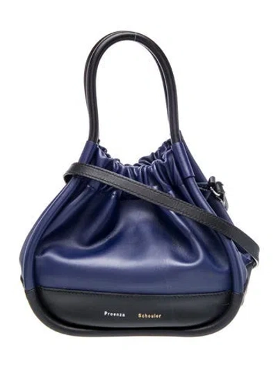Pre-owned Proenza Schouler Leather Top Handle Bag In Blue