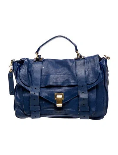 Pre-owned Proenza Schouler Leather Top Handle Bag In Blue