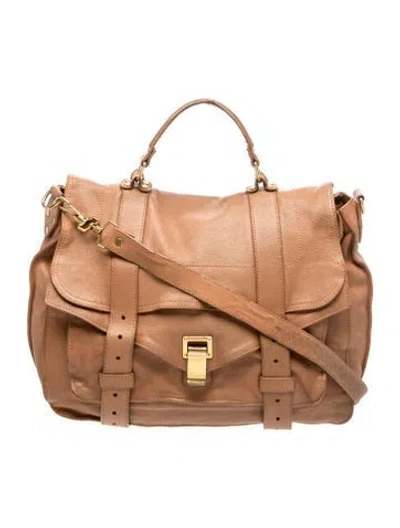 Pre-owned Proenza Schouler Leather Top Handle Bag In Brown