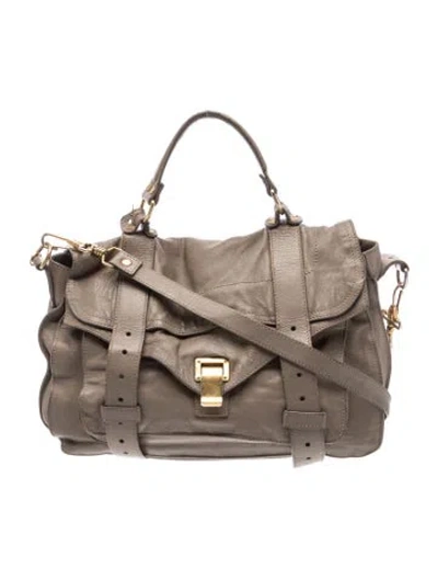Pre-owned Proenza Schouler Leather Top Handle Bag In Grey