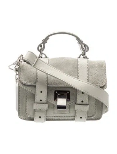 Pre-owned Proenza Schouler Leather Top Handle Bag In Grey