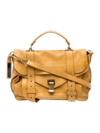 Pre-owned Proenza Schouler Leather Top Handle Bag In Neutrals