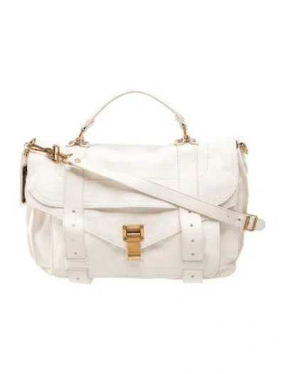 Pre-owned Proenza Schouler Leather Top Handle Bag In Neutrals