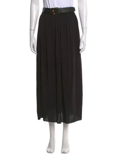 Pre-owned Proenza Schouler Leather Trim Embellishment Midi Length Skirt In Black