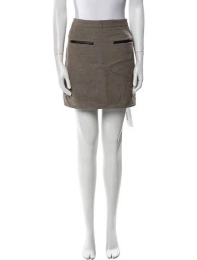Pre-owned Proenza Schouler Leather Trim Embellishment Mini Skirt In Neutral