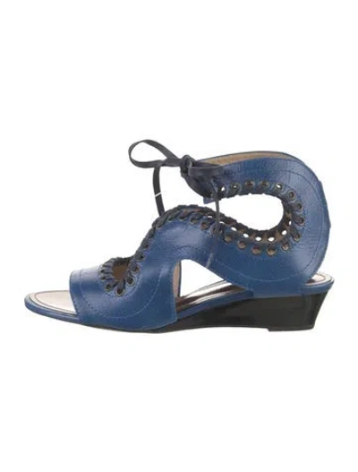 Pre-owned Proenza Schouler Leather T-strap Sandals In Blue