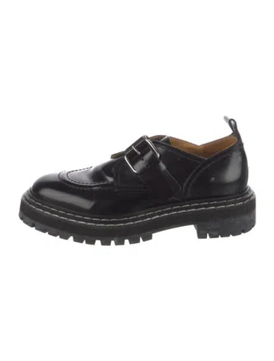 Pre-owned Proenza Schouler Leather Whipstitch Trim Oxfords In Black