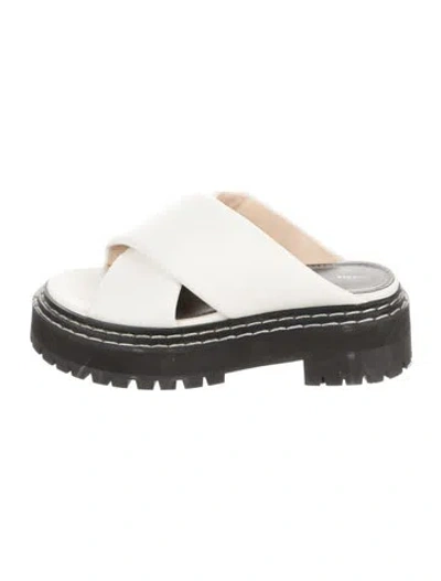Pre-owned Proenza Schouler Leather Whipstitch Trim Slides