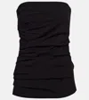 Proenza Schouler Lena Strapless Cotton-blend Top In Black